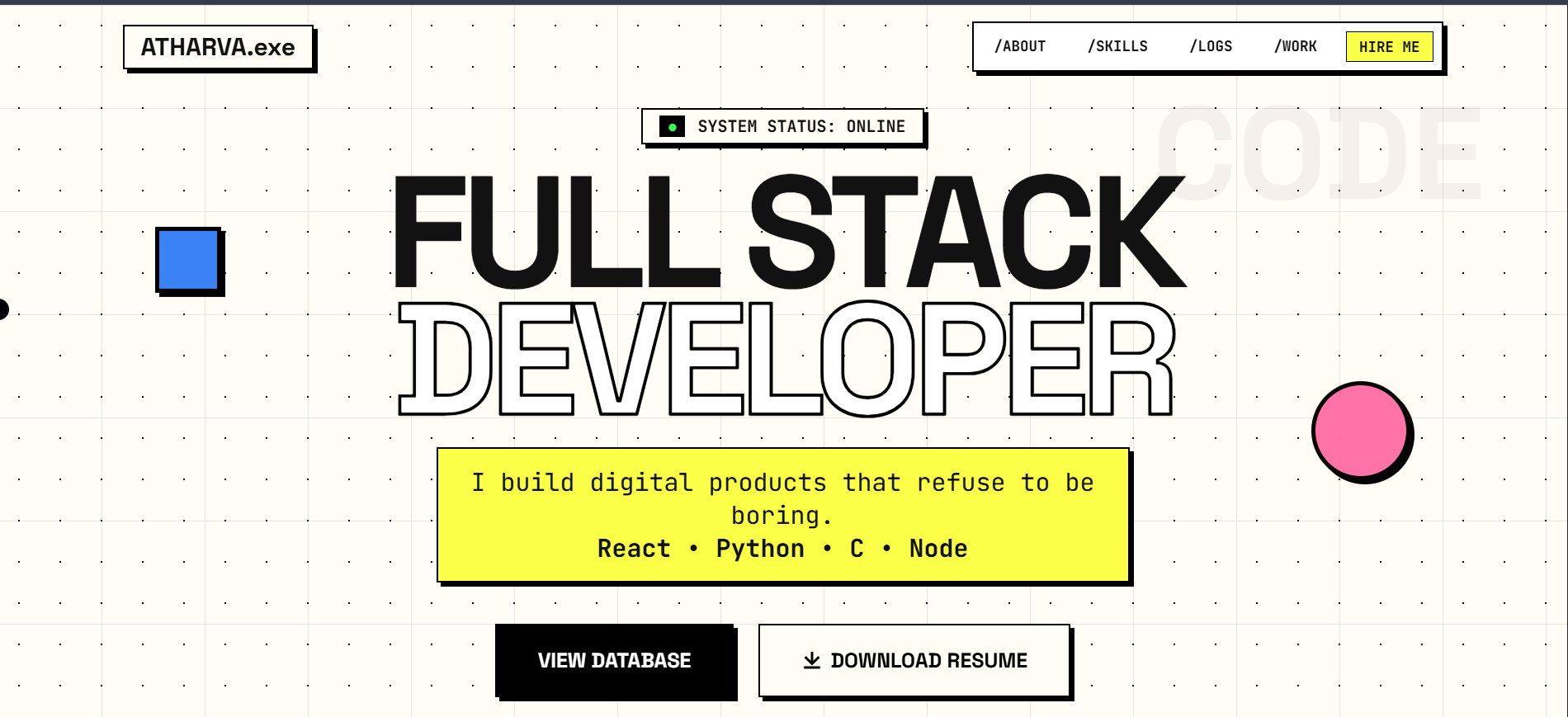 Professional Portfolio V1 - Full Stack Developer Portfolio with 3D Animations by Atharva Sharma